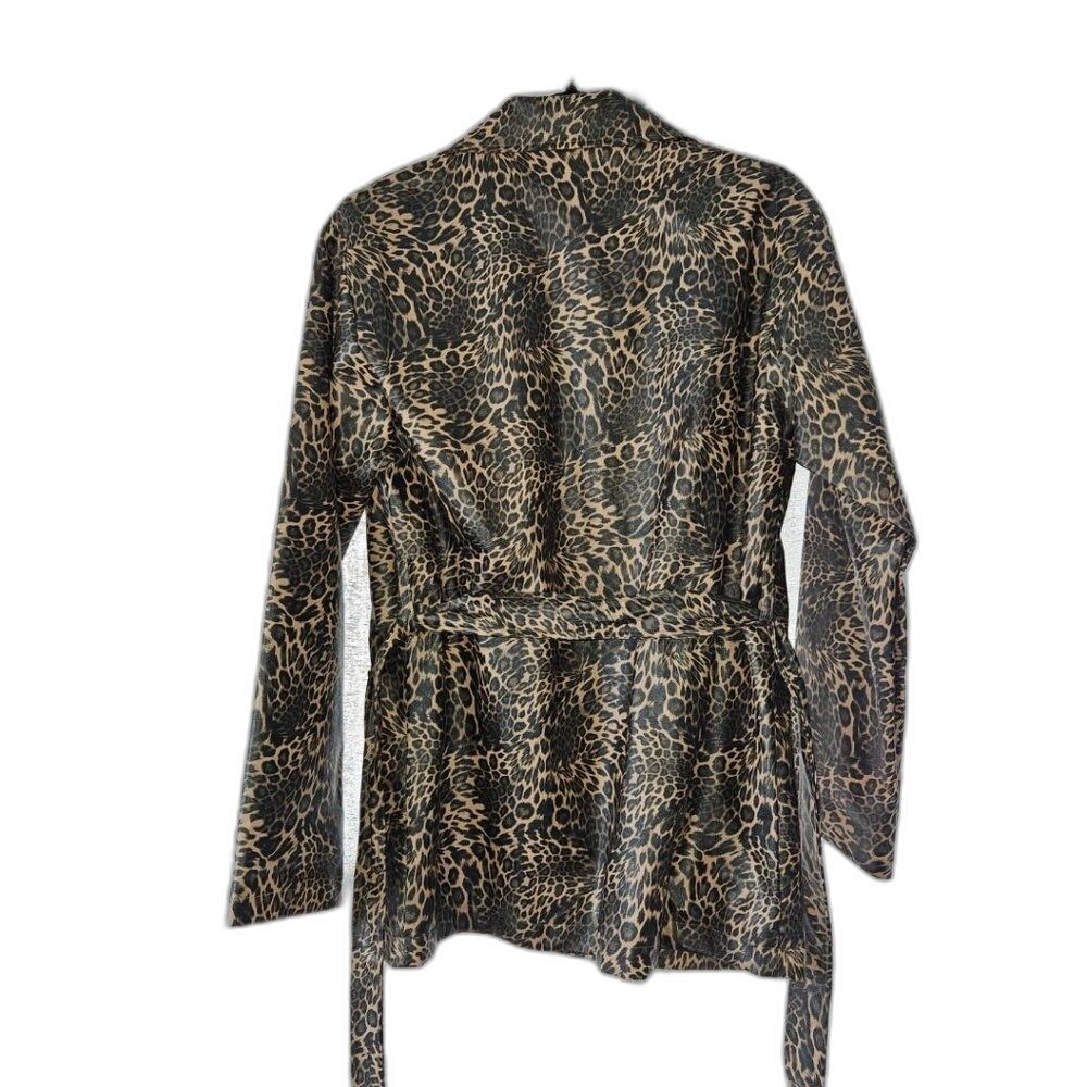 Nastygal Leopard Trench Rain Coat Size 4 - Picture 2 of 9
